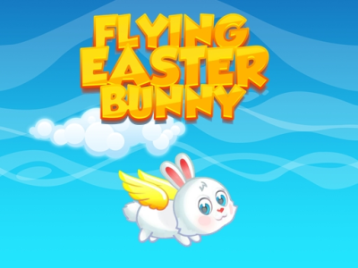 Flying Easter Bunny background